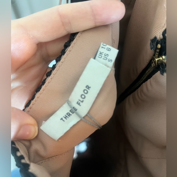 Three Floor Amplify Dress in Black Ink & Nude Size 6 - Picture 6 of 7